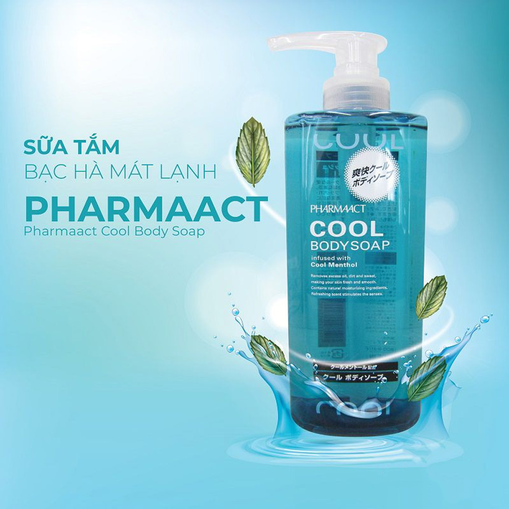 Sữa tắm nam Pharmaact Cool Body Soap làm sạch sâu cho làn da