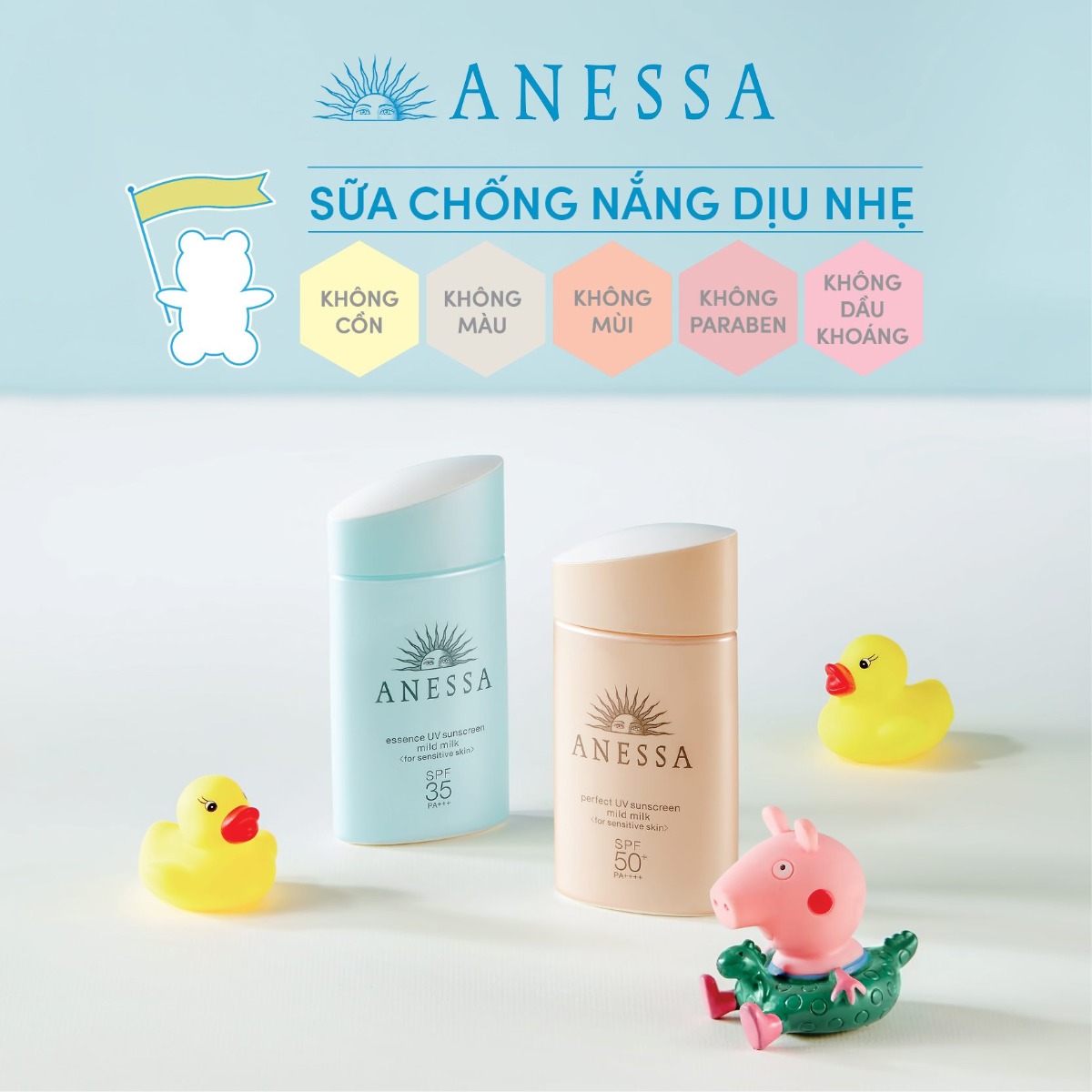 Sữa chống nắng Anessa Perfect UV Sunscreen Skincare SPF50+/PA++++ bảo vệ làn da của bạn dưới ánh mặt trời. Hiện nay trên thị trường có rất nhiều hàng giả cùng dùng thương hiệu Anessa để lừa dối khách hàng, lựa chọn mua sản phẩm chống nắng tại Japon Store để đảm bảo hàng chính hãng nhập khẩu trực tiếp từ Nhật Bản.